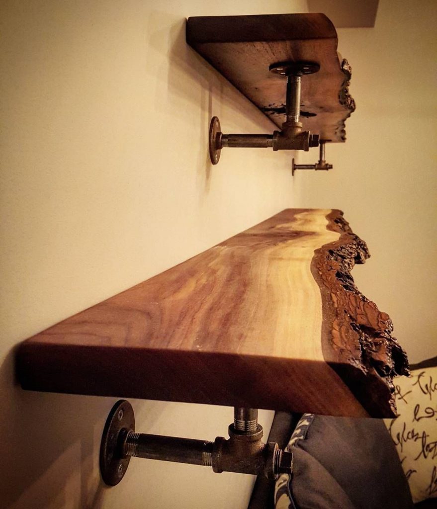 live edge shelves